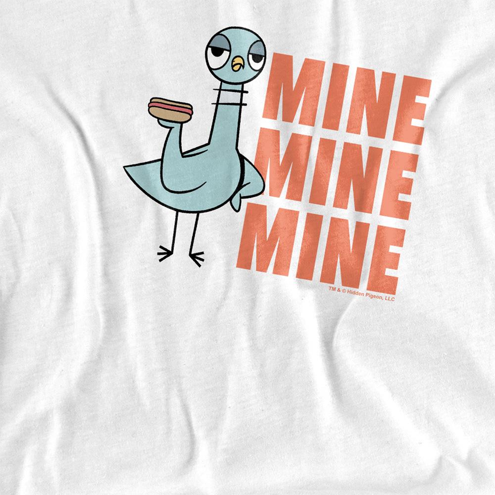 White - Side - The Pigeon Unisex Adult Hot Dog T-Shirt