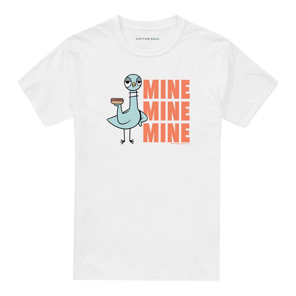 White - Front - The Pigeon Unisex Adult Hot Dog T-Shirt