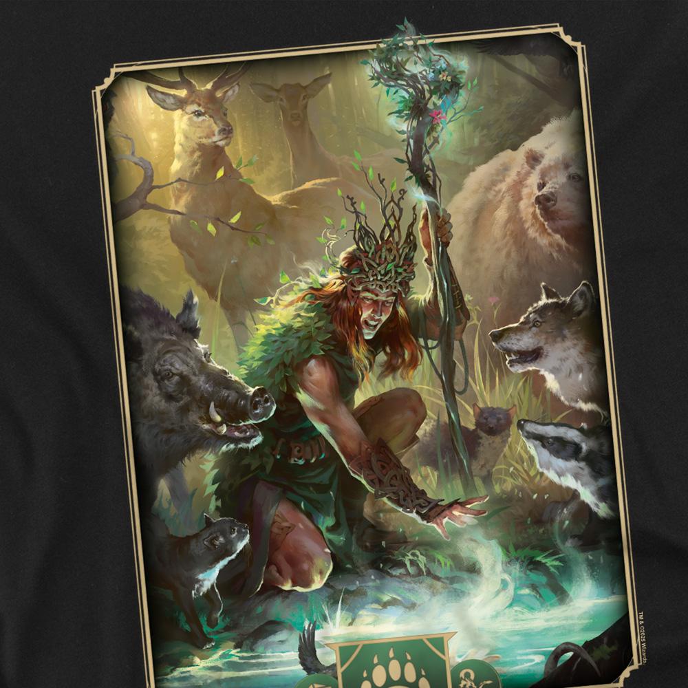 Black - Side - Dungeons & Dragons Mens 2024 Druid Key Art Long-Sleeved T-Shirt