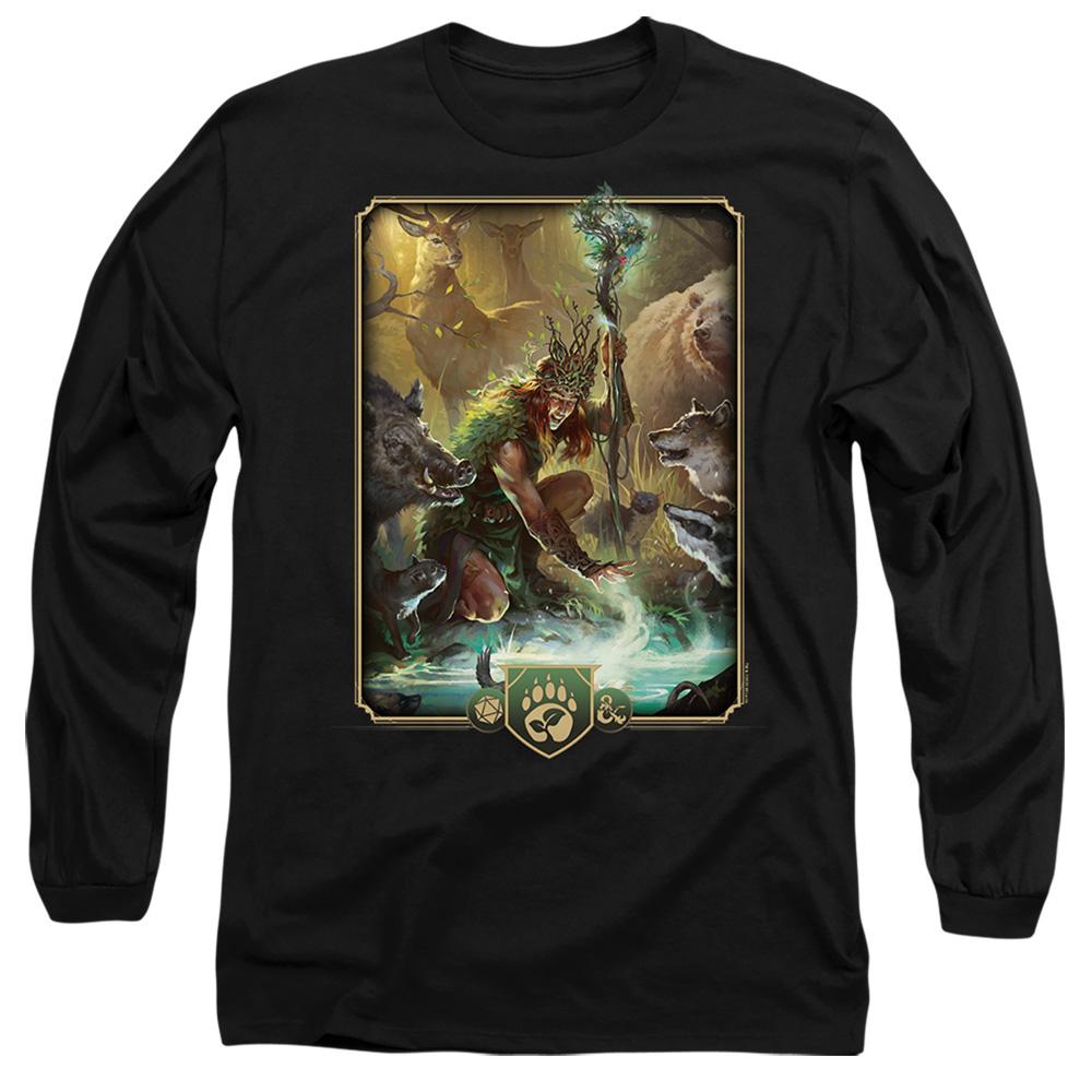 Black - Front - Dungeons & Dragons Mens 2024 Druid Key Art Long-Sleeved T-Shirt
