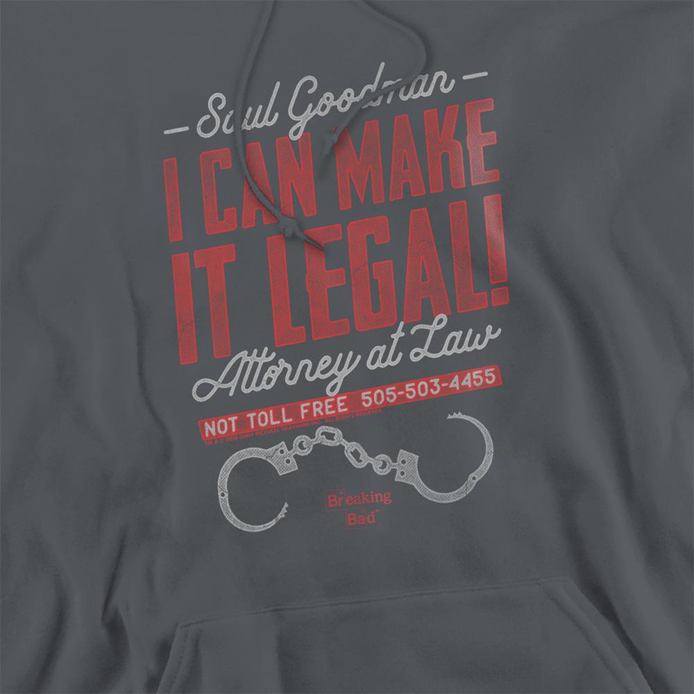 Charcoal - Side - Breaking Bad Unisex Adult I Can Make It Legal! Hoodie