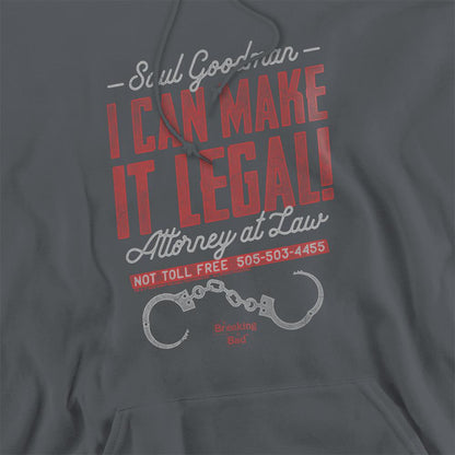 Charcoal - Side - Breaking Bad Unisex Adult I Can Make It Legal! Hoodie