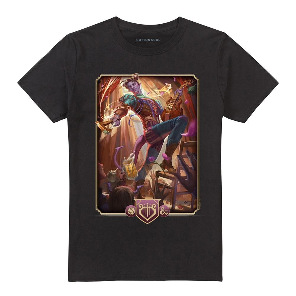 Black - Front - Dungeons & Dragons Unisex Adult 2024 Bard Key Art T-Shirt