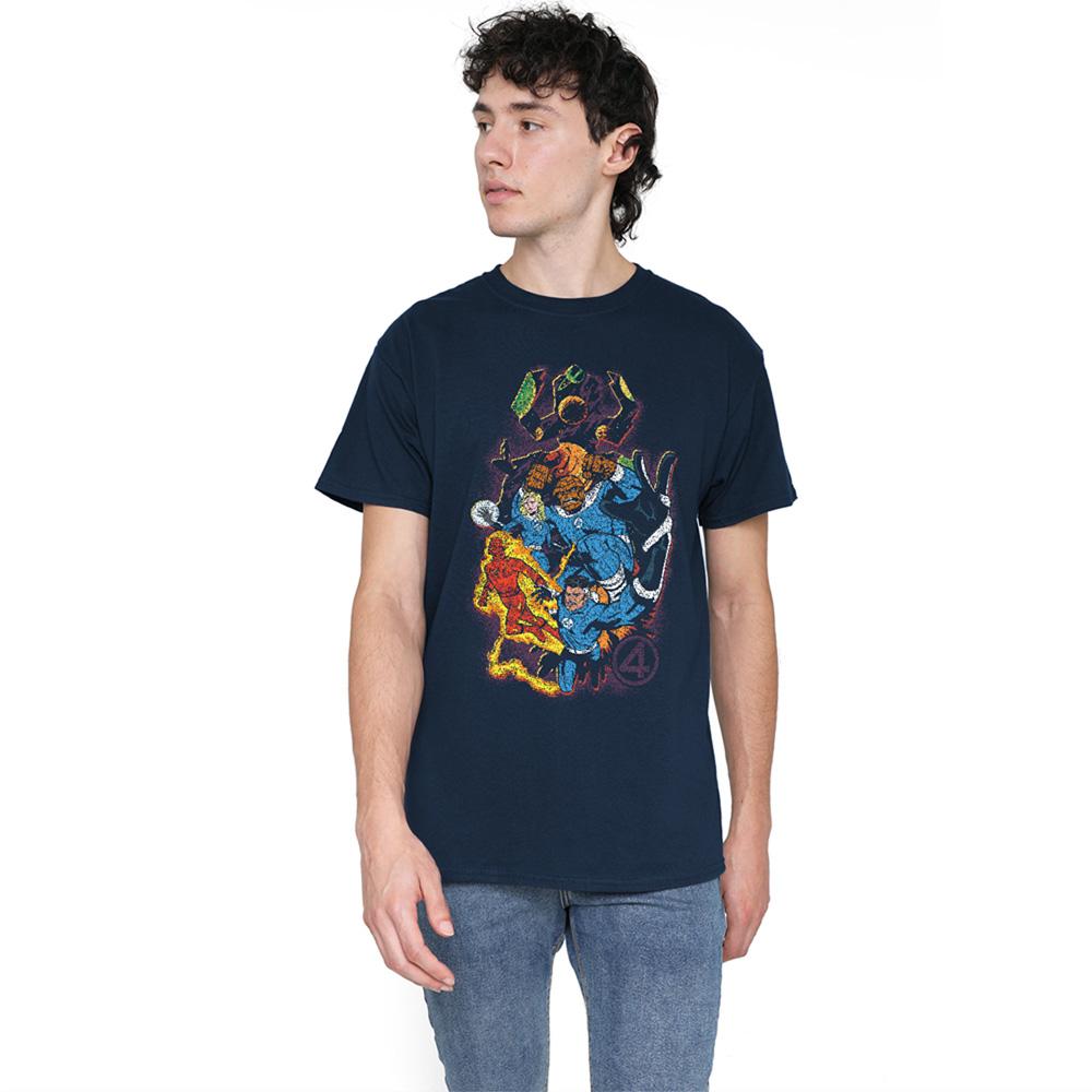 Navy - Lifestyle - Fantastic Four Unisex Adult Cosmic Heroes & Villains T-Shirt