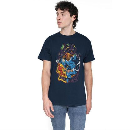 Navy - Lifestyle - Fantastic Four Unisex Adult Cosmic Heroes & Villains T-Shirt