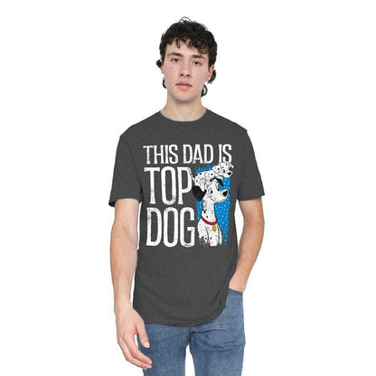 Dark Heather - Side - 101 Dalmatians Unisex Adult This Dad Is Top Dog T-Shirt