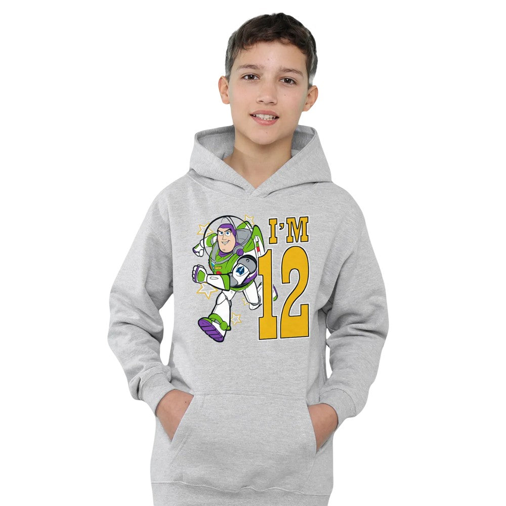 Athletic Heather - Lifestyle - Toy Story Childrens-Kids I´m 12 Buzz Lightyear Heather Birthday Pullover Hoodie