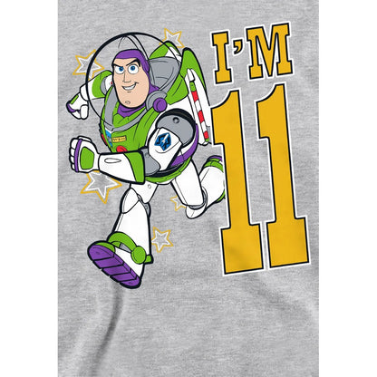 Athletic Heather - Side - Toy Story Childrens-Kids I´m 11 Buzz Lightyear Heather Birthday Pullover Hoodie