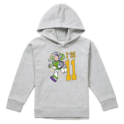 Athletic Heather - Front - Toy Story Childrens-Kids I´m 11 Buzz Lightyear Heather Birthday Pullover Hoodie