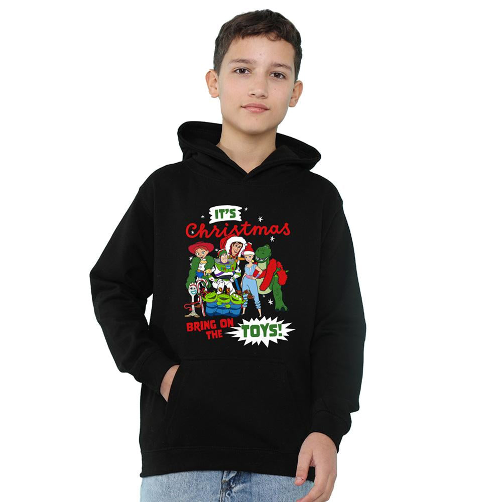 Black - Lifestyle - Toy Story Childrens-Kids Group Christmas Pullover Hoodie