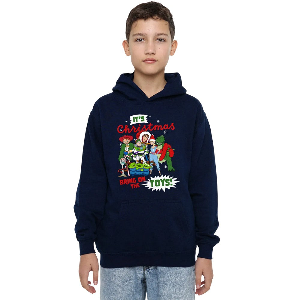 Navy - Lifestyle - Toy Story Childrens-Kids Group Christmas Pullover Hoodie
