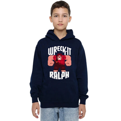 Navy - Lifestyle - Wreck-It Ralph Childrens-Kids Pixel Artwork Hoodie