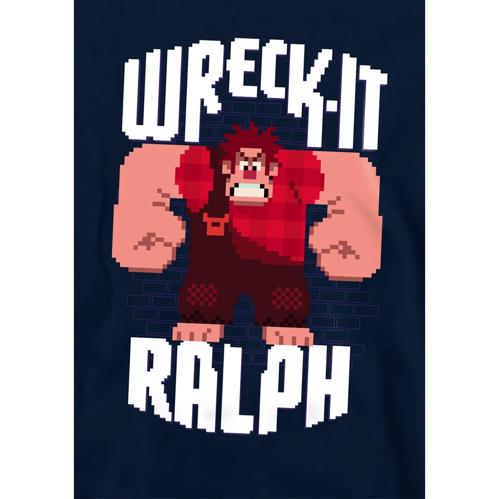 Navy - Side - Wreck-It Ralph Childrens-Kids Pixel Artwork Hoodie