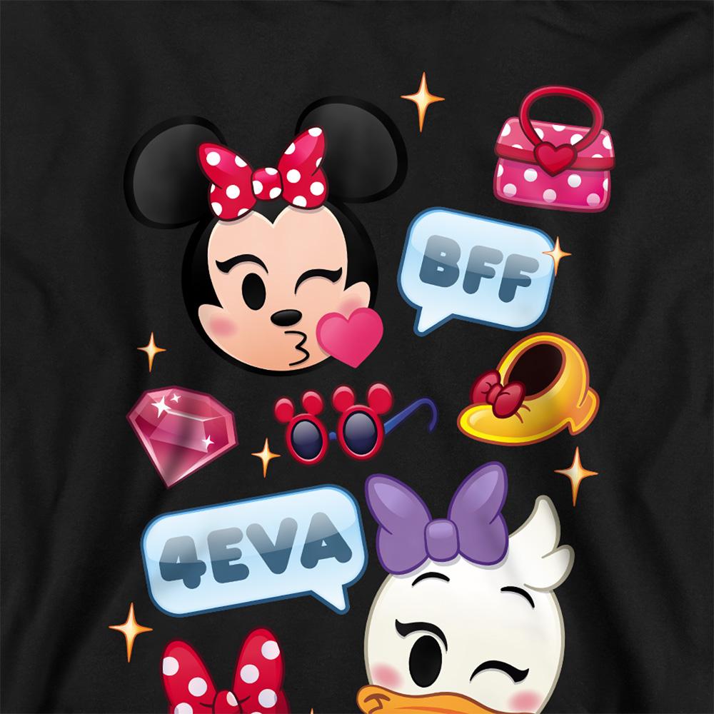Black - Side - Disney Childrens-Kids Minnie Mouse & Daisy Emoji Hoodie
