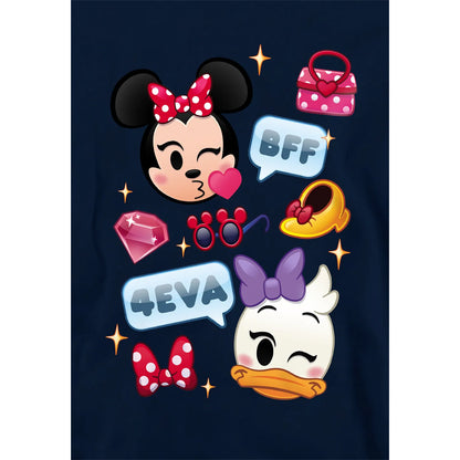 Navy - Side - Disney Childrens-Kids Minnie Mouse & Daisy Emoji Hoodie