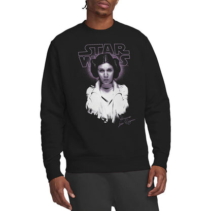 Black - Lifestyle - Star Wars Womens-Ladies Princess Leia Portrait Sweatshirt