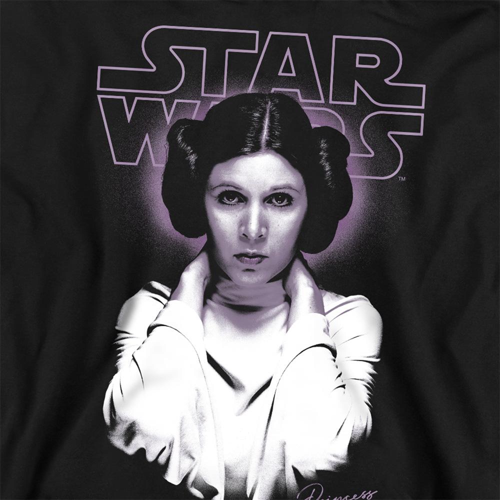 Black - Side - Star Wars Womens-Ladies Princess Leia Portrait Sweatshirt