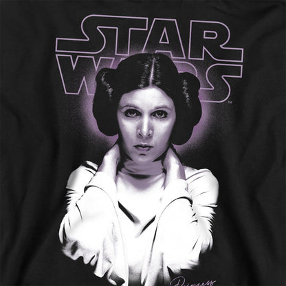 Black - Side - Star Wars Womens-Ladies Princess Leia Portrait Sweatshirt