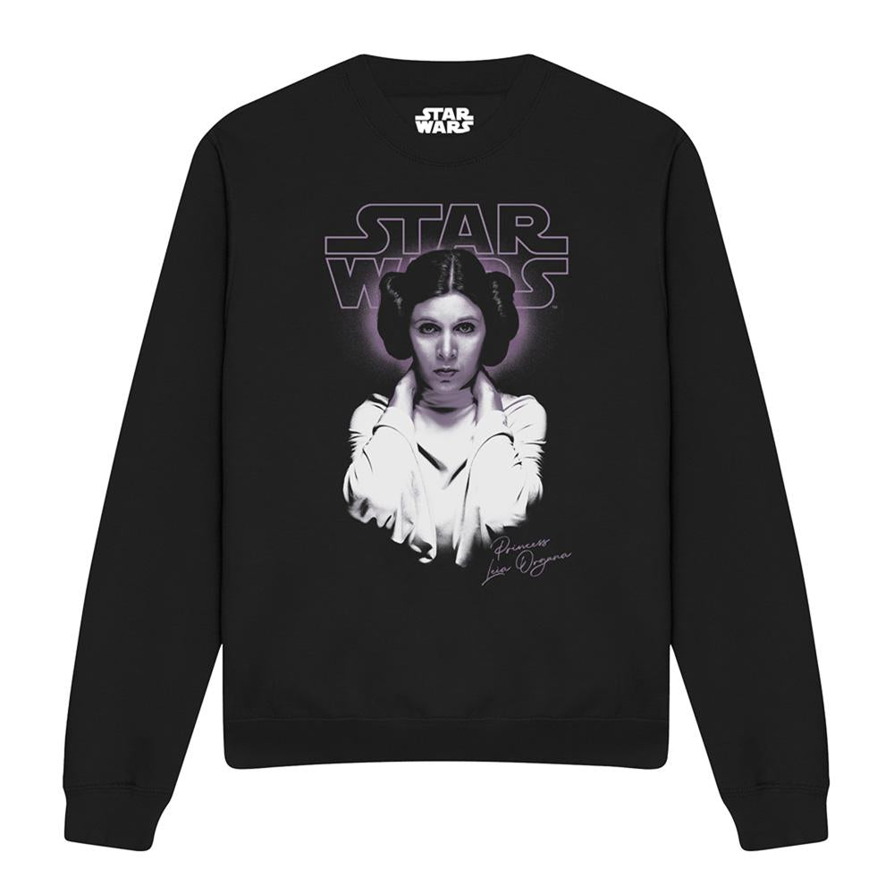 Black - Front - Star Wars Womens-Ladies Princess Leia Portrait Sweatshirt