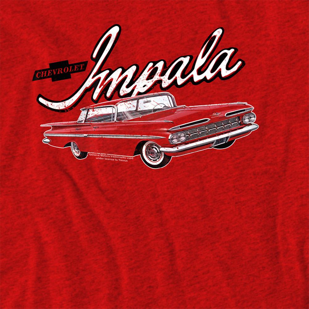 Heather Red - Side - Chevrolet Unisex Adult Classic Impala Heather T-Shirt