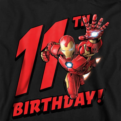Black - Side - Marvel Childrens-Kids Iron Man 11th Birthday Hoodie