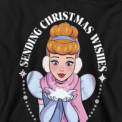 Black - Side - Cinderella Childrens-Kids Sending Christmas Wishes Hoodie