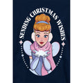 Navy - Side - Cinderella Childrens-Kids Sending Christmas Wishes Hoodie