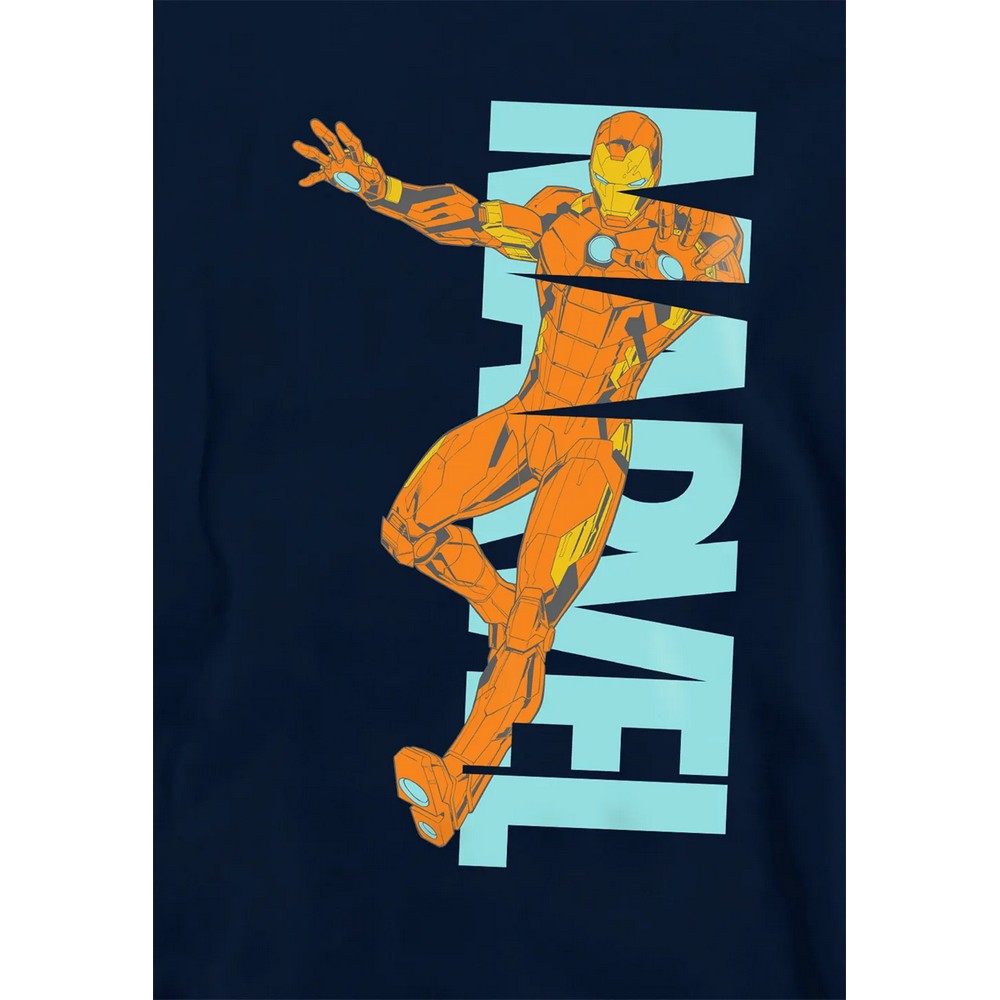 Navy - Side - Marvel Childrens-Kids Emerge Iron Man Hoodie