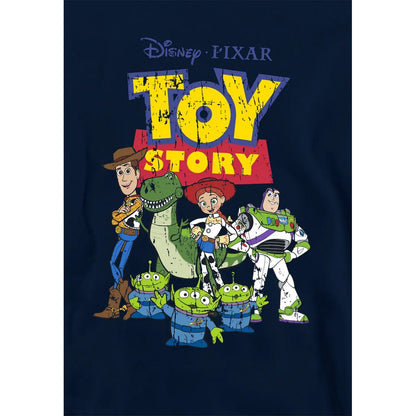 Navy - Side - Toy Story Childrens-Kids Group Pullover Hoodie