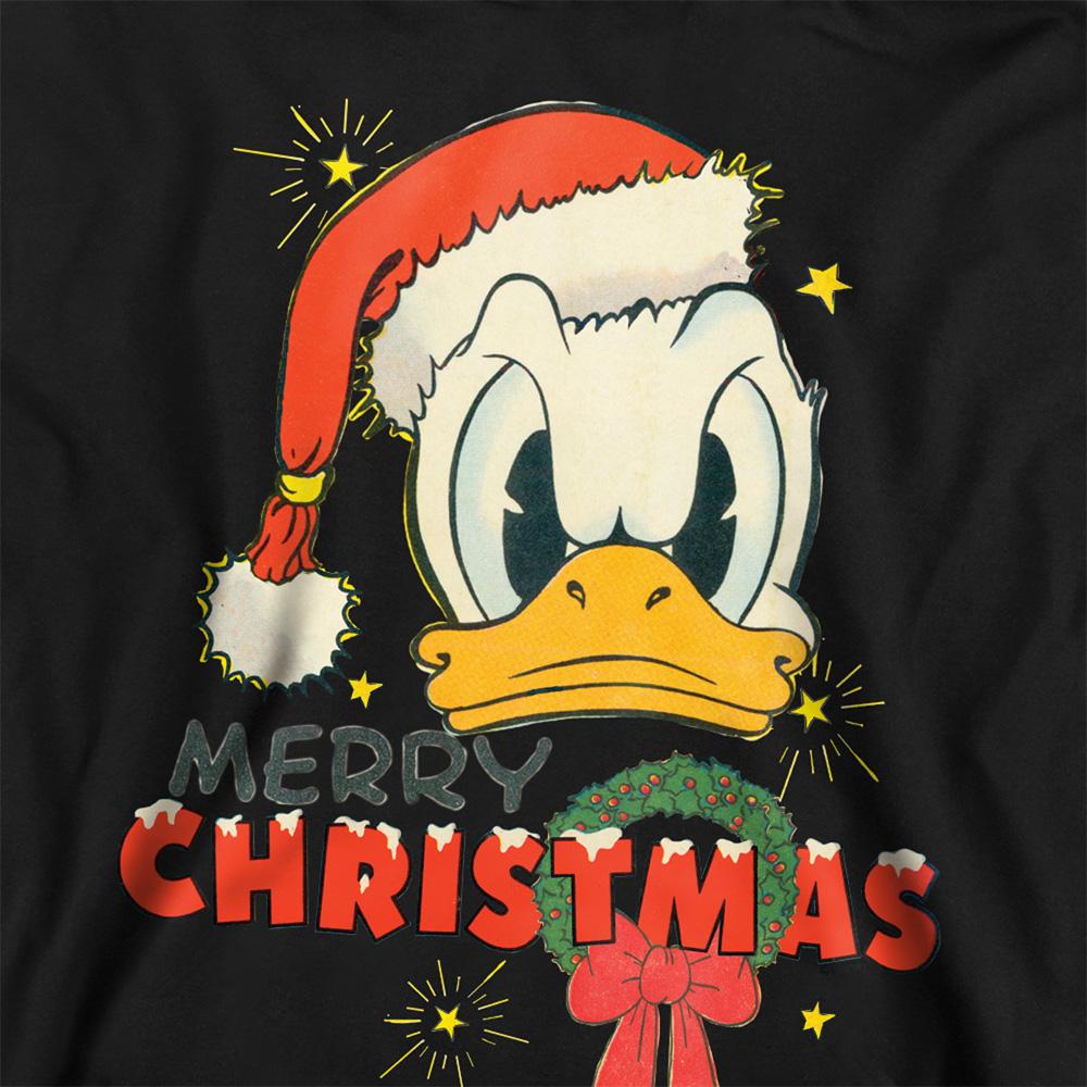 Athletic Heather - Back - Donald Duck Childrens-Kids Merry Christmas Hoodie