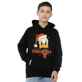 Black - Lifestyle - Donald Duck Childrens-Kids Merry Christmas Hoodie