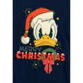 Navy - Side - Donald Duck Childrens-Kids Merry Christmas Hoodie