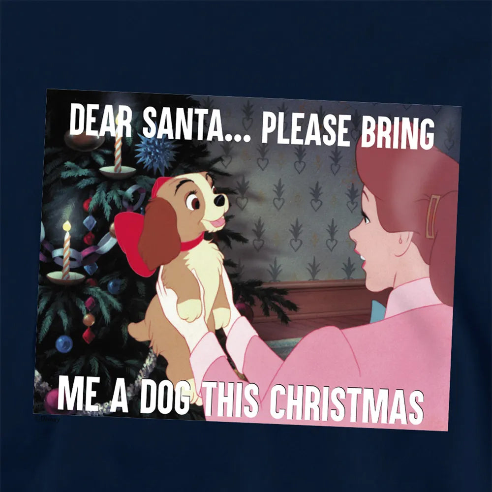 Navy - Side - Lady And The Tramp Childrens-Kids Dog For Christmas Hoodie