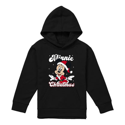 Black - Front - Mickey Mouse Childrens-Kids Santa Christmas Hoodie