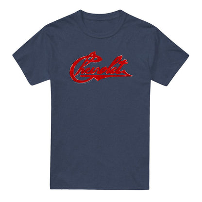 Navy - Front - Chevrolet Unisex Adult Script Distressed Heather T-Shirt
