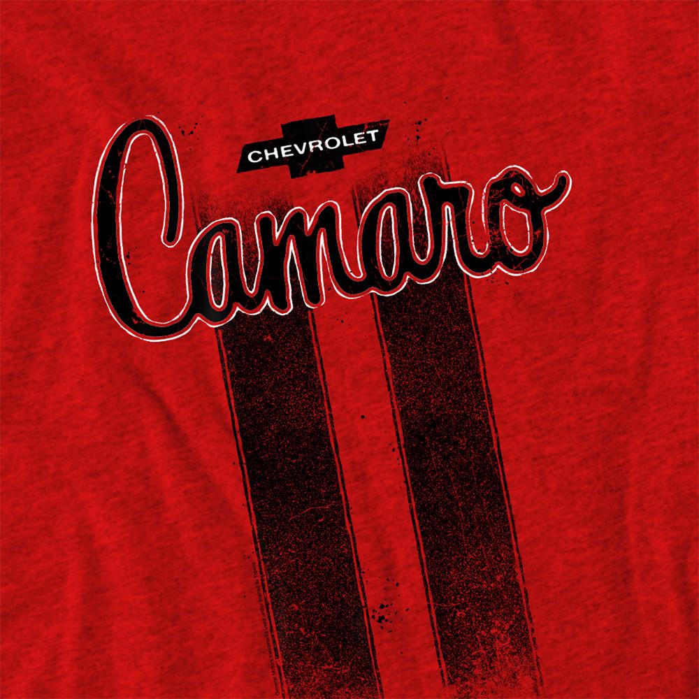 Heather Red - Side - Chevrolet Unisex Adult Camaro Stripes Heather T-Shirt