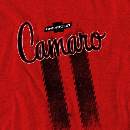 Heather Red - Side - Chevrolet Unisex Adult Camaro Stripes Heather T-Shirt