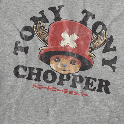 Heather Grey - Side - One Piece Womens-Ladies Tony Tony Chopper Face Heather T-Shirt