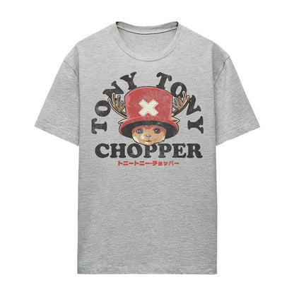 Heather Grey - Front - One Piece Womens-Ladies Tony Tony Chopper Face Heather T-Shirt