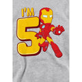 Athletic Heather - Side - Marvel Childrens-Kids Iron Man Cute 5th Birthday Hoodie