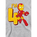 Athletic Heather - Side - Marvel Childrens-Kids Iron Man Cute 4th Birthday Hoodie