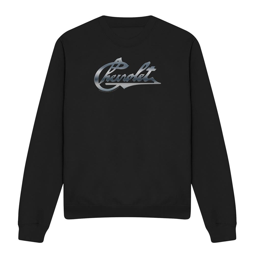 Black - Front - Chevrolet Unisex Adult Vintage Logo Sweatshirt
