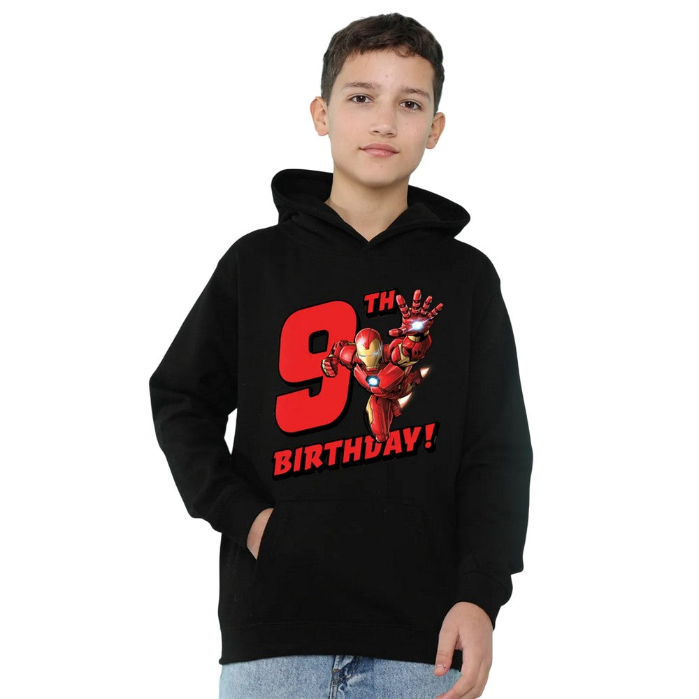Black - Lifestyle - Marvel Childrens-Kids Iron Man 9th Birthday Hoodie