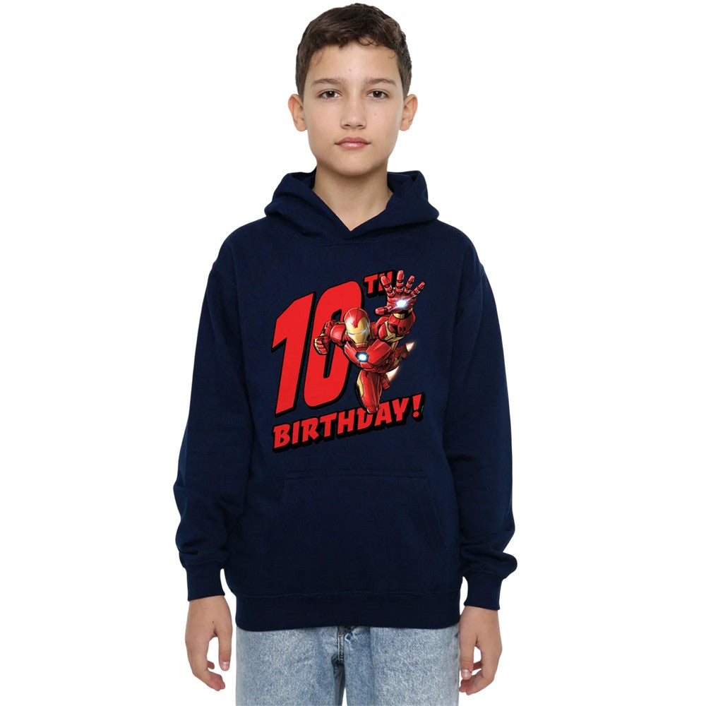 Navy - Lifestyle - Marvel Childrens-Kids Iron Man 10th Birthday Hoodie