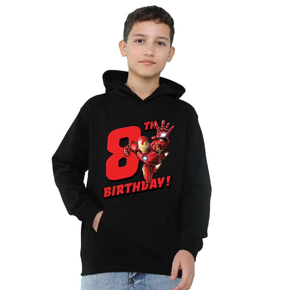 Black - Lifestyle - Marvel Childrens-Kids Iron Man 8th Birthday Hoodie