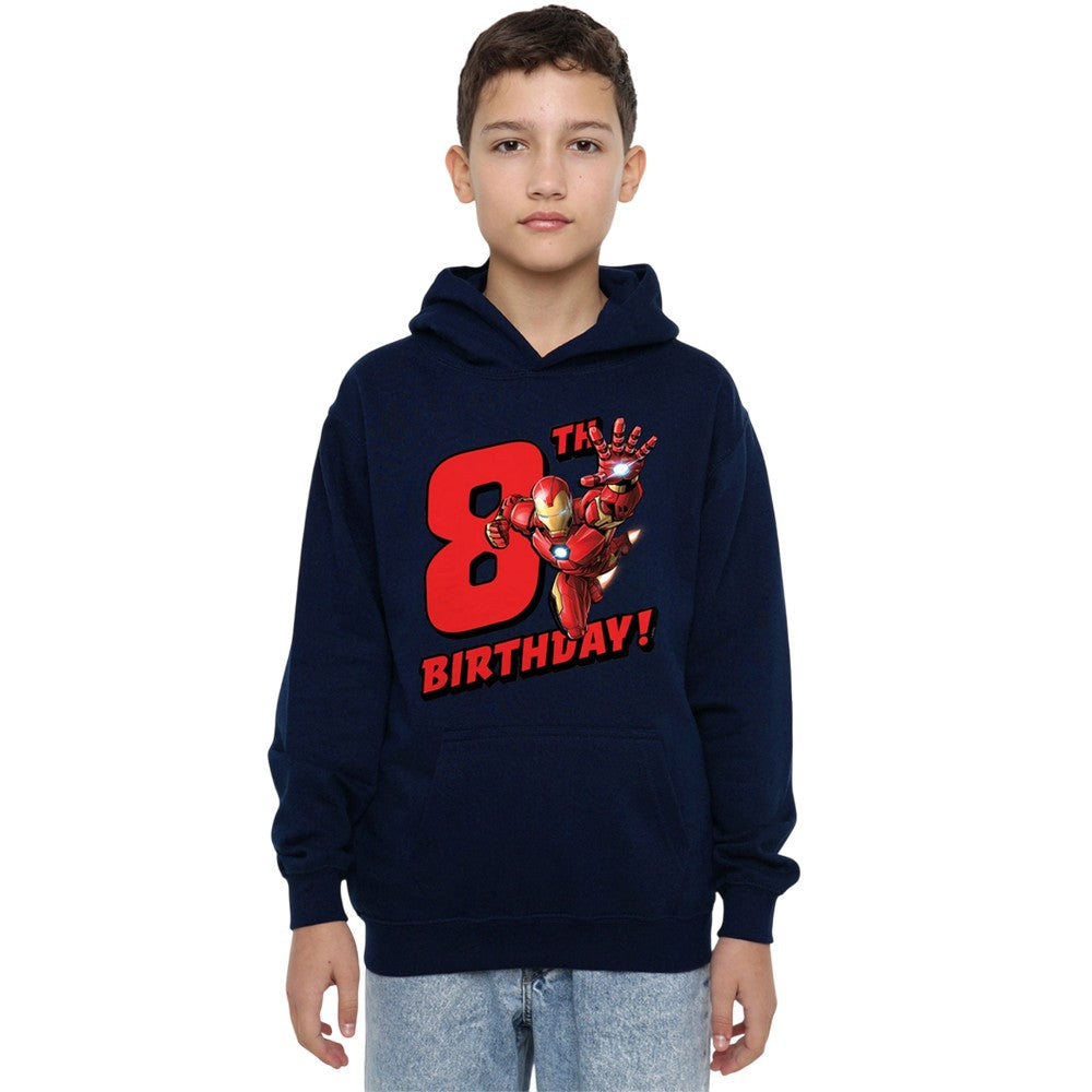 Navy - Lifestyle - Marvel Childrens-Kids Iron Man 8th Birthday Hoodie