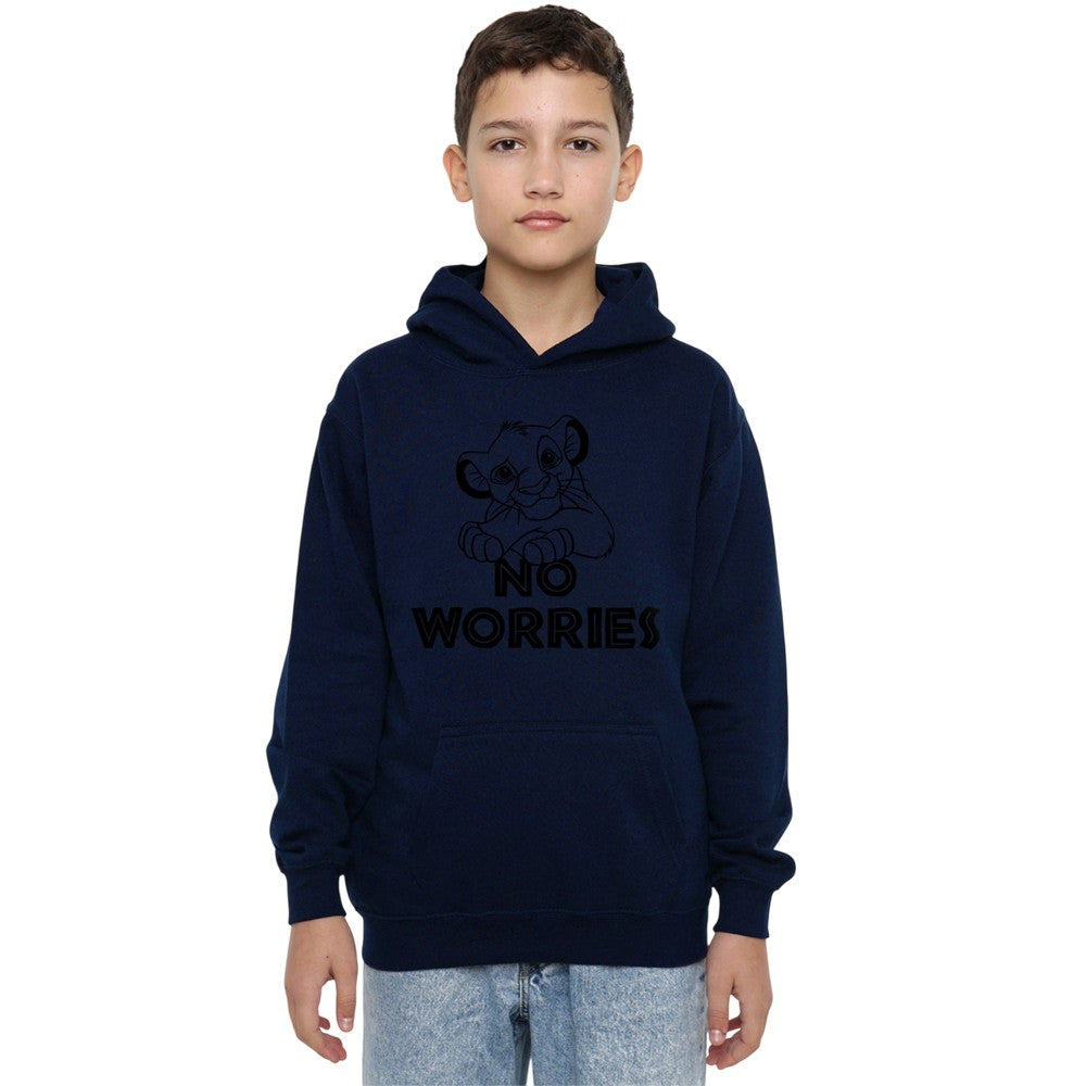 Navy - Lifestyle - The Lion King Childrens-Kids No Worries Hoodie