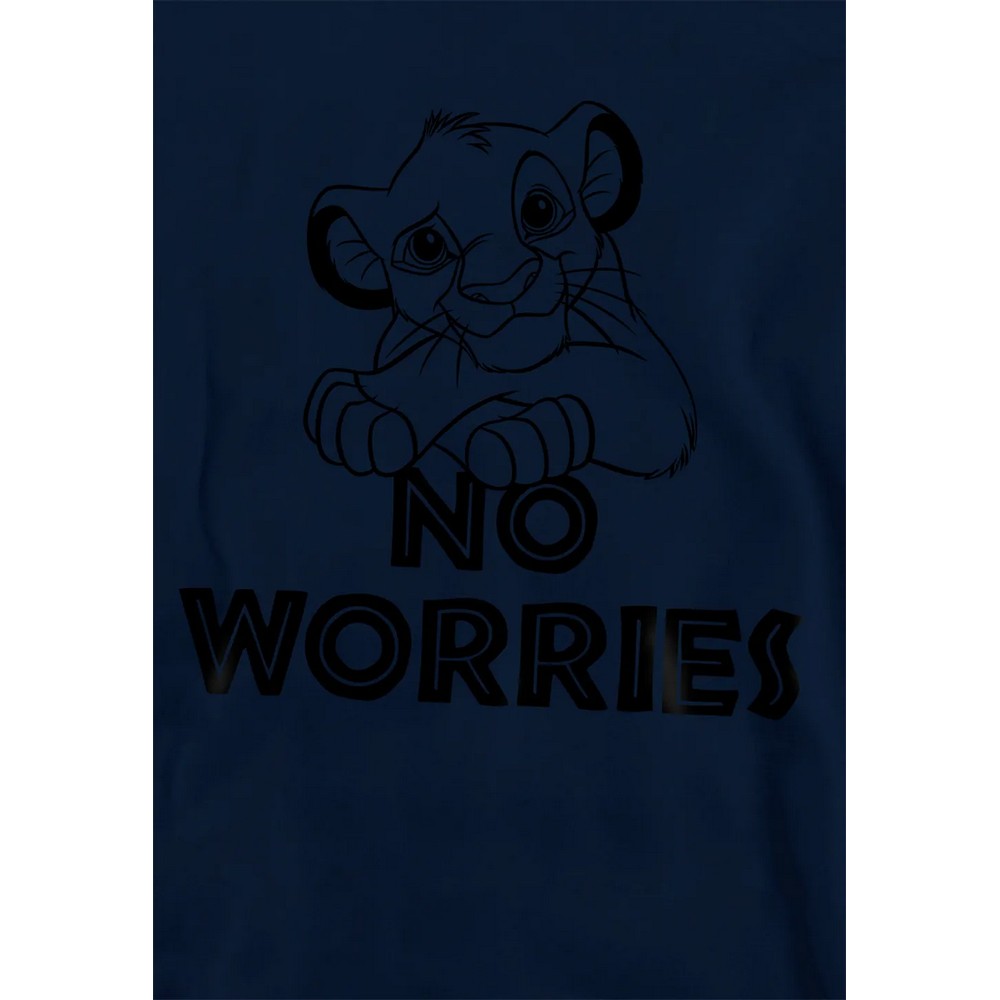 Navy - Side - The Lion King Childrens-Kids No Worries Hoodie