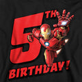Black - Side - Marvel Childrens-Kids Iron Man 5th Birthday Hoodie