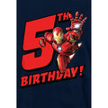 Navy - Side - Marvel Childrens-Kids Iron Man 5th Birthday Hoodie